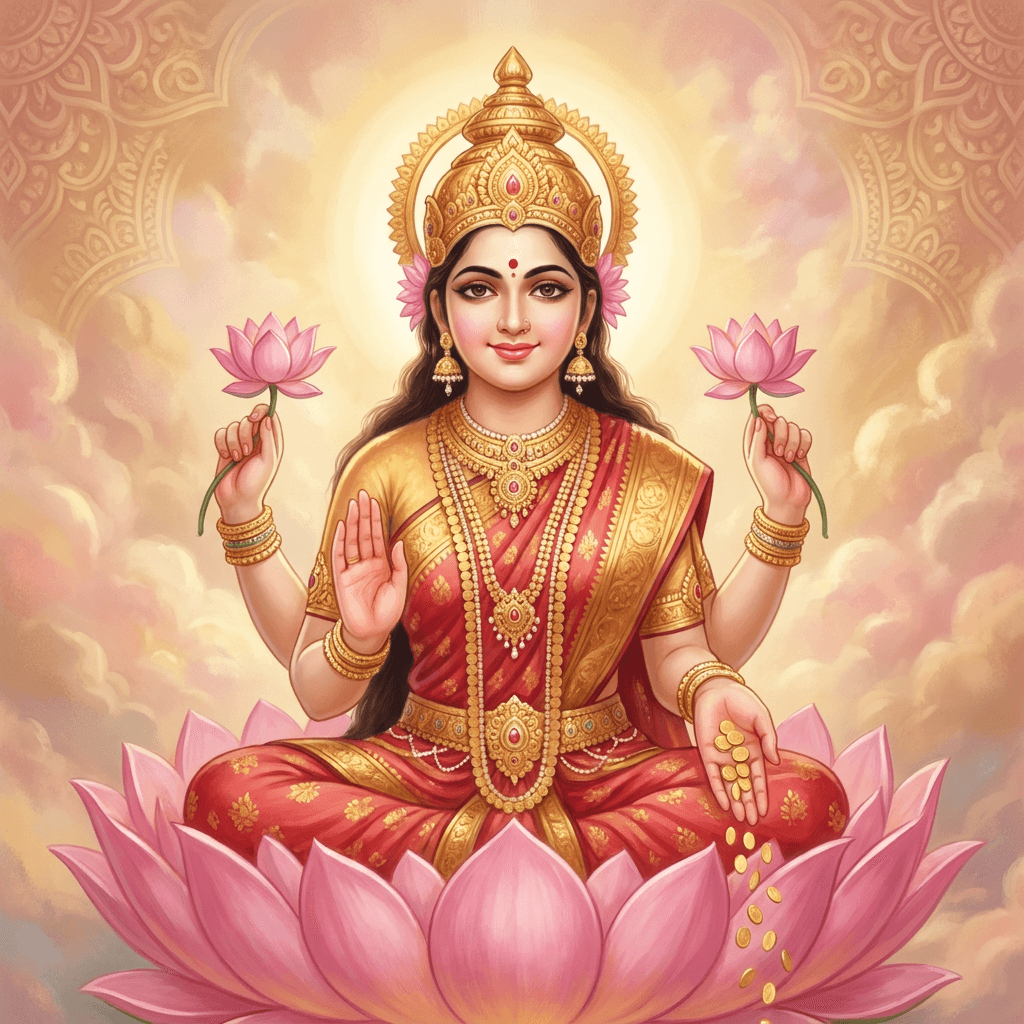 a painterly portrait of Lakshmi