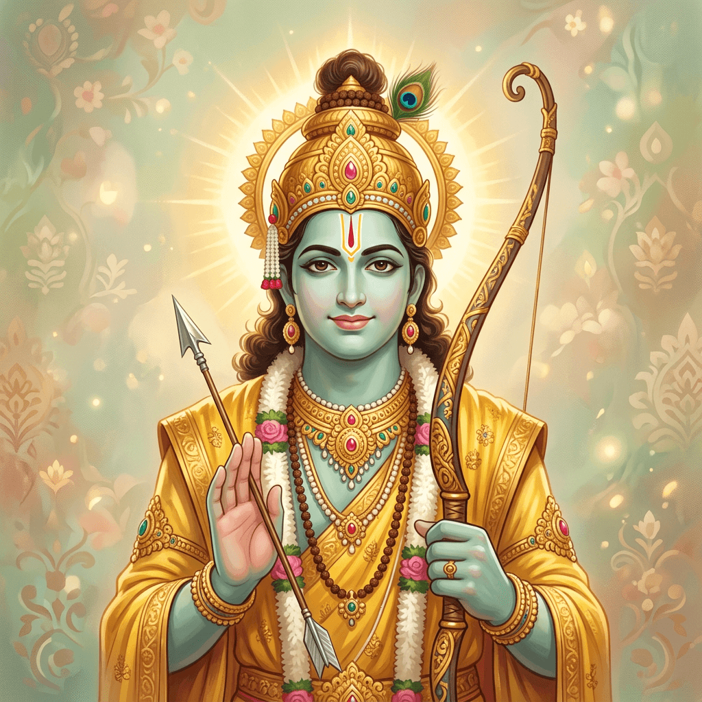 a painterly portrait of Rama