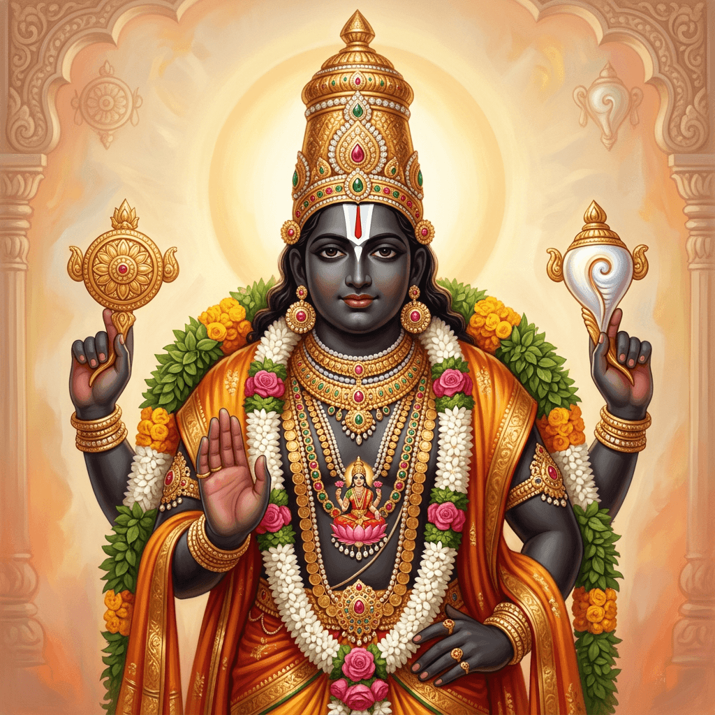 a painterly portrait of Venkateswara
